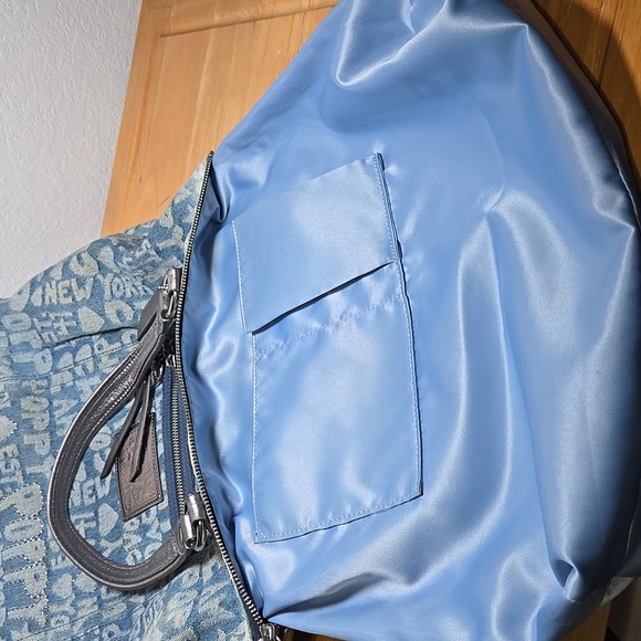 COACH Poppy Wordblock Glam Denim Tote - Picture 11 of 15